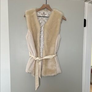 Elegant Cream Faux Fur Vest
